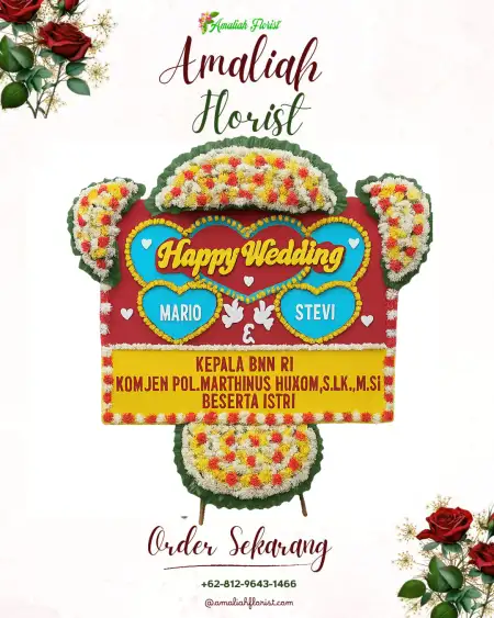 Papan Bunga Pernikahan Segiri